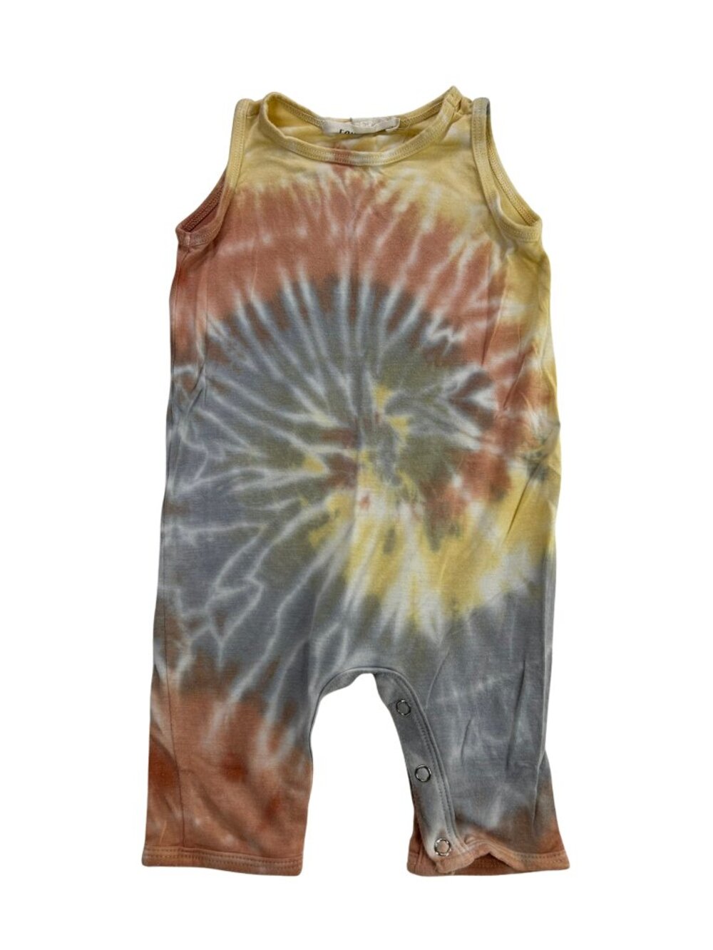 FAIRWELL 3-6M Gender Neutral Tie Die Swirl Sleeveless Snap Romper